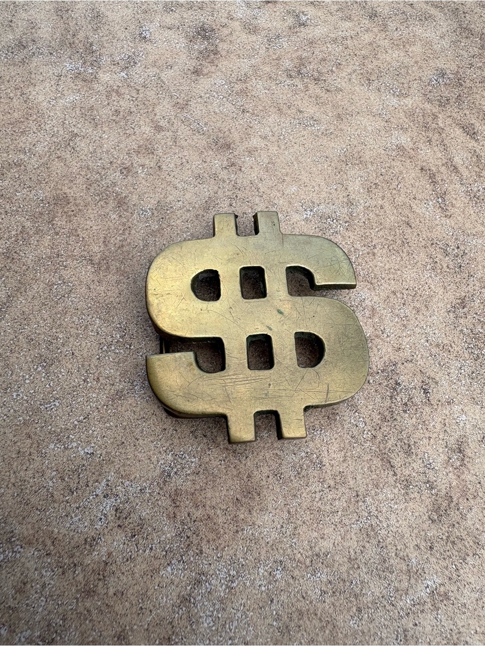Brass Dollar Sign Belt Buckle
